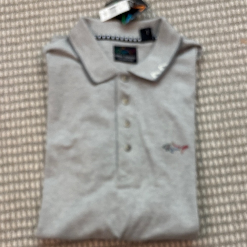 Greg Norman Collection Light Gray Polo Shirt with Subtle Logo
